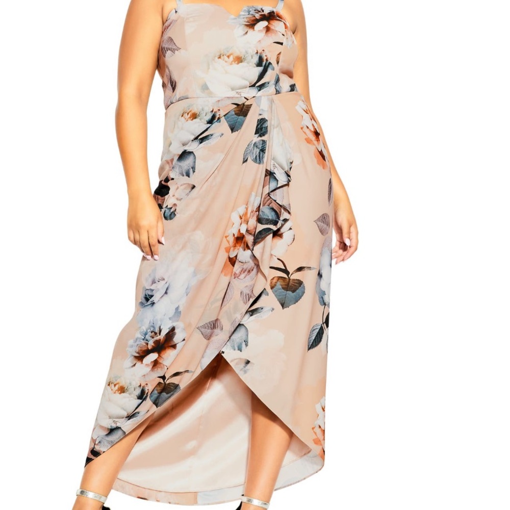 City Chic Delicate Rose Maxi Dress